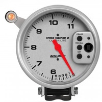 AUTOMETER GAUGE 5" TACHOMETER,0-11,000 RPM,PEDESTAL W/ QUICK LITE,DUAL RANGE W/PEAK MEMORY,ULTRA-LITE # 6855-SP