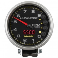 AUTOMETER GAUGE 5" TACHOMETER,0-9000 RPM,PEDESTAL,ULTIMATE III PLAYBACK,BLACK # 6887