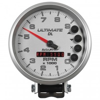 AUTOMETER GAUGE 5" TACHOMETER,0-9000 RPM,PEDESTAL,ULTIMATE DL PLAYBACK,SILVER # 6894