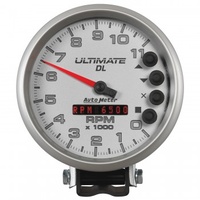 AUTOMETER GAUGE 5" TACHOMETER,0-11,000 RPM,PEDESTAL,ULTIMATE DL PLAYBACK,SILVER # 6895