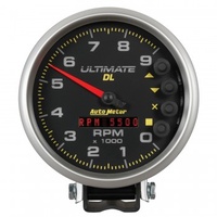 AUTOMETER GAUGE 5" TACHOMETER,0-9000 RPM,PEDESTAL,ULTIMATE DL PLAYBACK,BLACK # 6896