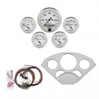 AUTOMETER 5 GAUGE DIRECT-FIT DASH KIT,CHEVY CAR 55-56,OLD TYME WHITE # 7033-OTW