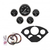 AUTOMETER GAUGE 5 GAUGE DIRECT-FIT DASH KIT,CHEVY 55-56,OLD TYME BLACK # 7055-OTB