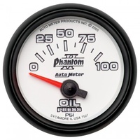 AUTOMETER GAUGE 2-1/16" OIL PRESSURE,0-100 PSI,AIR-CORE,PHANTOM II # 7527