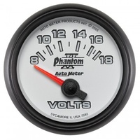 AUTOMETER GAUGE 2-1/16" VOLTMETER,8-18V,AIR-CORE,PHANTOM II # 7592