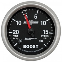 AUTOMETER GAUGE 2-5/8" BOOST/VACUUM,30 IN HG/20 PSI,MECHANICAL,SPORT-COMP II # 7601