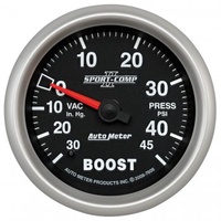 AUTOMETER GAUGE 2-5/8" BOOST/VACUUM,30 IN HG/45 PSI,MECHANICAL,SPORT-COMP II # 7608