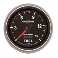 AUTOMETER GAUGE 2-5/8" FUEL PRESSURE,0-15 PSI,MECHANICAL,SPORT-COMP II # 7611