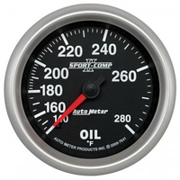 AUTOMETER GAUGE 2-5/8" OIL TEMPERATURE,140-280F,6 FT.,MECHANICAL,SPORT-COMP II # 7641