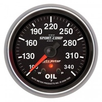 AUTOMETER GAUGE 2-5/8" OIL TEMPERATURE,W/ PEAK & WARN,100-340F,STEPPER MOTOR,SPORT-COMP II # 7656