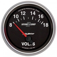 AUTOMETER GAUGE 2-5/8" VOLTMETER,8-18V,AIR-CORE,SPORT-COMP II # 7691