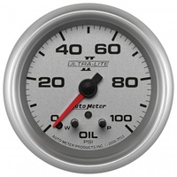 AUTOMETER GAUGE 2-5/8" OIL PRESSURE,W/ PEAK & WARN,0-100 PSI,STEPPER MOTOR,ULTRA-LITE II # 7753