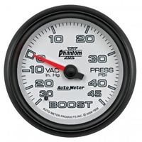 AUTOMETER GAUGE 2-5/8" BOOST/VACUUM,30 IN HG/45 PSI,MECHANICAL,PHANTOM II # 7808