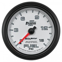 AUTOMETER GAUGE 2-5/8" FUEL PRESSURE,0-15 PSI,MECHANICAL,PHANTOM II # 7811