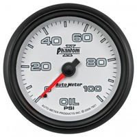 AUTOMETER GAUGE 2-5/8" OIL PRESSURE,0-100 PSI,MECHANICAL,PHANTOM II # 7821