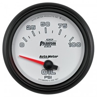 AUTOMETER GAUGE 2-5/8" OIL PRESSURE,0-100 PSI,AIR-CORE,PHANTOM II # 7827