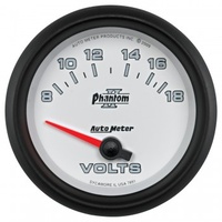 AUTOMETER GAUGE 2-5/8" VOLTMETER,8-18V,AIR-CORE,PHANTOM II # 7891