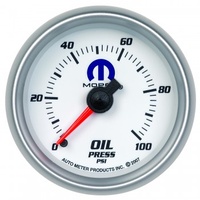 AUTOMETER GAUGE 2-1/16" OIL PRESSURE,0-100 PSI,MECHANICAL,WHITE,MOPAR # 880028