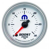 AUTOMETER GAUGE 2-1/16" BOOST,0-30 PSI,STEPPER MOTOR,WHITE,MOPAR # 880034