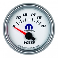 AUTOMETER GAUGE 2-1/16" VOLTMETER,8-18V,AIR-CORE,WHITE,MOPAR # 880035