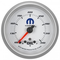 AUTOMETER GAUGE 2-5/8" OIL TEMP,W/ PEAK& WARN,100-340F,STEPPER MOTOR,WHITE,MOPAR # 880251