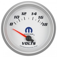 AUTOMETER GAUGE 2-5/8" VOLTMETER,8-18V,AIR-CORE,WHITE,MOPAR # 880252