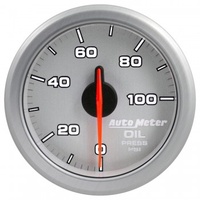 AUTOMETER GAUGE 2-1/16" OIL PRESS,0-100 PSI,AIR-CORE,AIRDRIVE,SILVER # 9152-UL