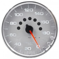 AUTOMETER GAUGE 5" SPEEDOMETER,0-180 MPH,ELECTRIC,SPEK-PRO,SILVER DIAL,CHROME BEZEL,CLEAR LENS # P23021
