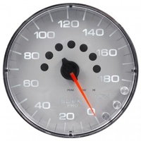 AUTOMETER GAUGE 5" SPEEDOMETER,0-180 MPH,ELECTRIC,SPEK-PRO,SILVER DIAL,CHROME BEZEL,FLAT ANTIGLARE LENS # P230218