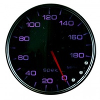 AUTOMETER GAUGE 5" SPEEDOMETER,0-180 MPH,ELECTRIC,SPEK-PRO,BLACK DIAL,BLACK BEZEL,SMOKED LENS # P23052