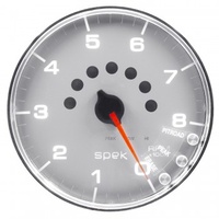 AUTOMETER GAUGE 5" IN-DASH TACHOMETER,0-8,000 RPM,SPEK-PRO,SILVER DIAL,CHROME BEZEL,CLEAR LENS # P23821