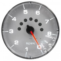 AUTOMETER GAUGE 5" IN-DASH TACHOMETER,0-8,000 RPM,SPEK-PRO,SILVER DIAL,CHROME BEZEL,FLAT ANTIGLARE LENS # P238218