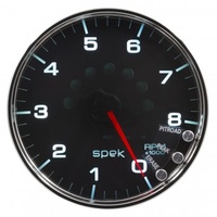 AUTOMETER GAUGE 5" IN-DASH TACHOMETER,0-8,000 RPM,SPEK-PRO,BLACK DIAL,CHROME BEZEL,CLEAR LENS # P23831