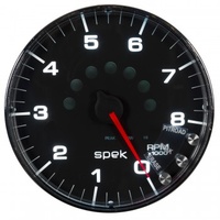 AUTOMETER GAUGE 5" IN-DASH TACHOMETER,0-8,000 RPM,SPEK-PRO,BLACK DIAL,CHROME BEZEL,FLAT ANTIGLARE LENS # P238318