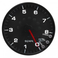 AUTOMETER GAUGE 5" IN-DASH TACHOMETER,0-8,000 RPM,SPEK-PRO,BLACK DIAL,BLACK BEZEL,CLEAR LENS # P23832