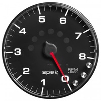 AUTOMETER GAUGE 5" IN-DASH TACHOMETER,0-8,000 RPM,SPEK-PRO,BLACK DIAL,BLACK BEZEL,FLAT ANTIGLARE LENS # P238328