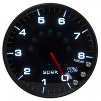 AUTOMETER GAUGE 5" IN-DASH TACHOMETER,0-8,000 RPM,SPEK-PRO,BLACK DIAL,BLACK BEZEL,SMOKED LENS # P23852