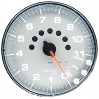 AUTOMETER GAUGE 5" IN-DASH TACHOMETER,0-11,000 RPM,SPEK-PRO,SILVER DIAL,CHROME BEZEL,FLAT ANTIGLARE LENS # P239218