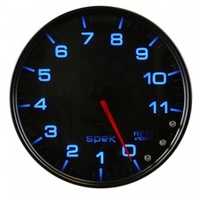 AUTOMETER GAUGE 5" IN-DASH TACHOMETER,0-11,000 RPM,SPEK-PRO,BLACK DIAL,BLACK BEZEL,SMOKED LENS # P23952