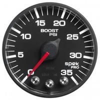 AUTOMETER GAUGE 2-1/16" BOOST,0-35 PSI,STEPPER MOTOR,SPEK-PRO,BLACK DIAL,BLACK BEZEL,FLAT ANTIGLARE LENS # P303328