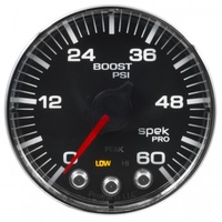 AUTOMETER GAUGE 2-1/16" BOOST,0-60 PSI,STEPPER MOTOR,SPEK-PRO,BLACK DIAL,CHROME BEZEL,FLAT ANTIGLARE LENS # P304318