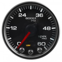 AUTOMETER GAUGE 2-1/16" BOOST,0-60 PSI,STEPPER MOTOR,SPEK-PRO,BLACK DIAL,BLACK BEZEL,CLEAR LENS # P30432