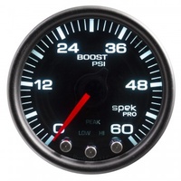 AUTOMETER GAUGE 2-1/16" BOOST,0-60 PSI,STEPPER MOTOR,SPEK-PRO,BLACK DIAL,BLACK BEZEL,SMOKED LENS # P30452