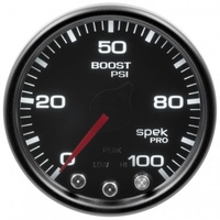 AUTOMETER GAUGE 2-1/16" BOOST,0-100 PSI,STEPPER MOTOR,SPEK-PRO,BLACK DIAL,BLACK BEZEL,SMOKED LENS # P30552