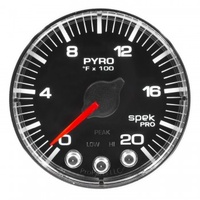 AUTOMETER GAUGE 2-1/16" PYROMETER,0-2000F,STEPPER MOTOR,SPEK-PRO,BLACK DIAL,CHROME BEZEL,FLAT ANTIGLARE LENS # P310318
