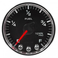 AUTOMETER GAUGE 2-1/16" FUEL LEVEL,PROGRAMMABLE 0-300 ?,STEPPER MOTOR,SPEK-PRO,BLACK DIAL,CHROME BEZEL,CLEAR LENS # P31231