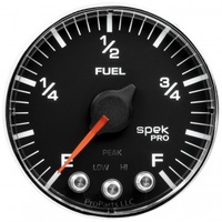 AUTOMETER GAUGE 2-1/16" FUEL LEVEL,PROGRAMMABLE 0-300 ?,STEPPER MOTOR,SPEK-PRO,BLACK DIAL,CHROME BEZEL,FLAT ANTIGLARE LENS # P312318