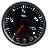 AUTOMETER GAUGE 2-1/16" FUEL LEVEL,PROGRAMMABLE 0-300 ?,STEPPER MOTOR,SPEK-PRO,BLACK DIAL,BLACK BEZEL,SMOKED LENS # P31252
