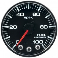 AUTOMETER GAUGE 2-1/16" FUEL PRESSURE,0-100 PSI,STEPPER MOTOR,SPEK-PRO,BLACK DIAL,BLACK BEZEL,FLAT ANTIGLARE LENS # P314328