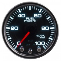 AUTOMETER GAUGE 2-1/16" FUEL PRESSURE,0-100 PSI,STEPPER MOTOR,SPEK-PRO,BLACK DIAL,BLACK BEZEL,SMOKED LENS # P31452